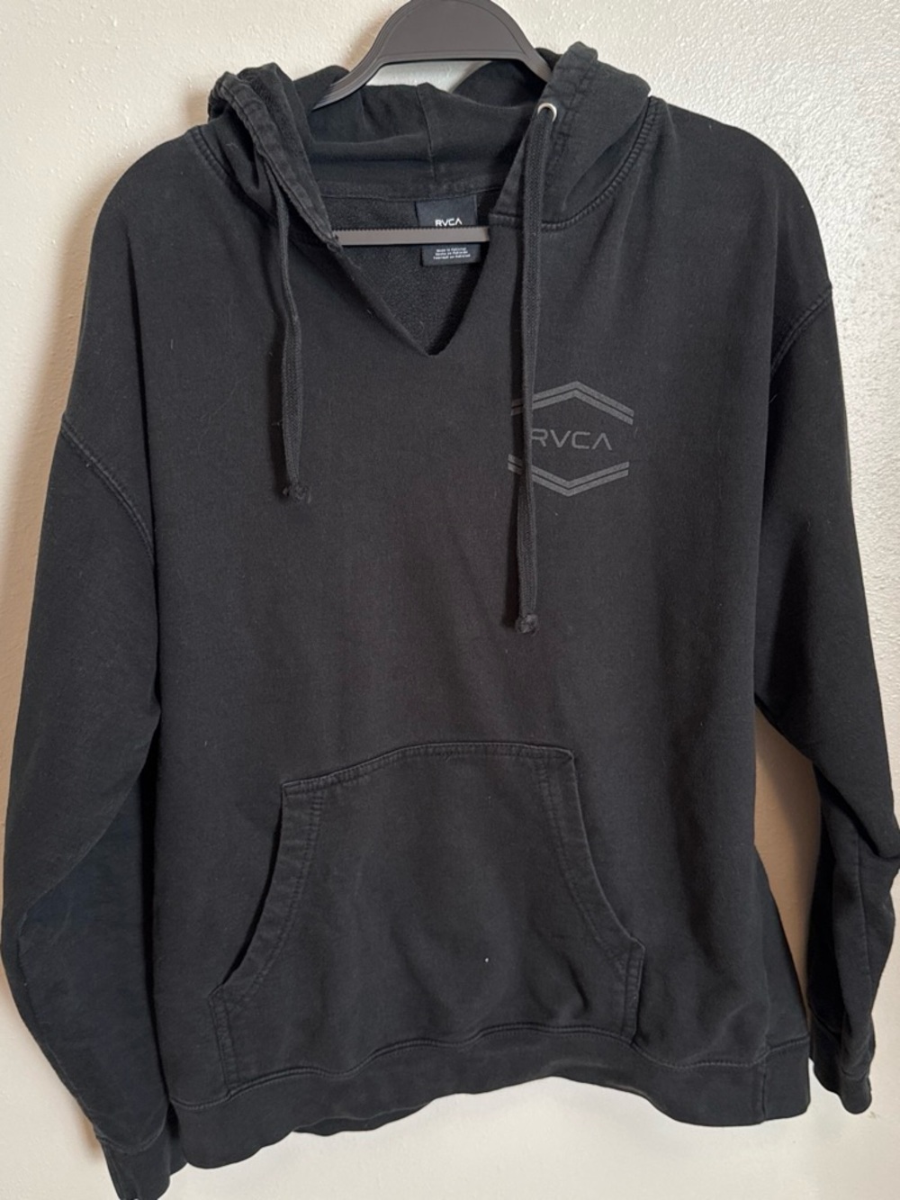 RVCA Black Pullover Hoodie with Subtle Logo